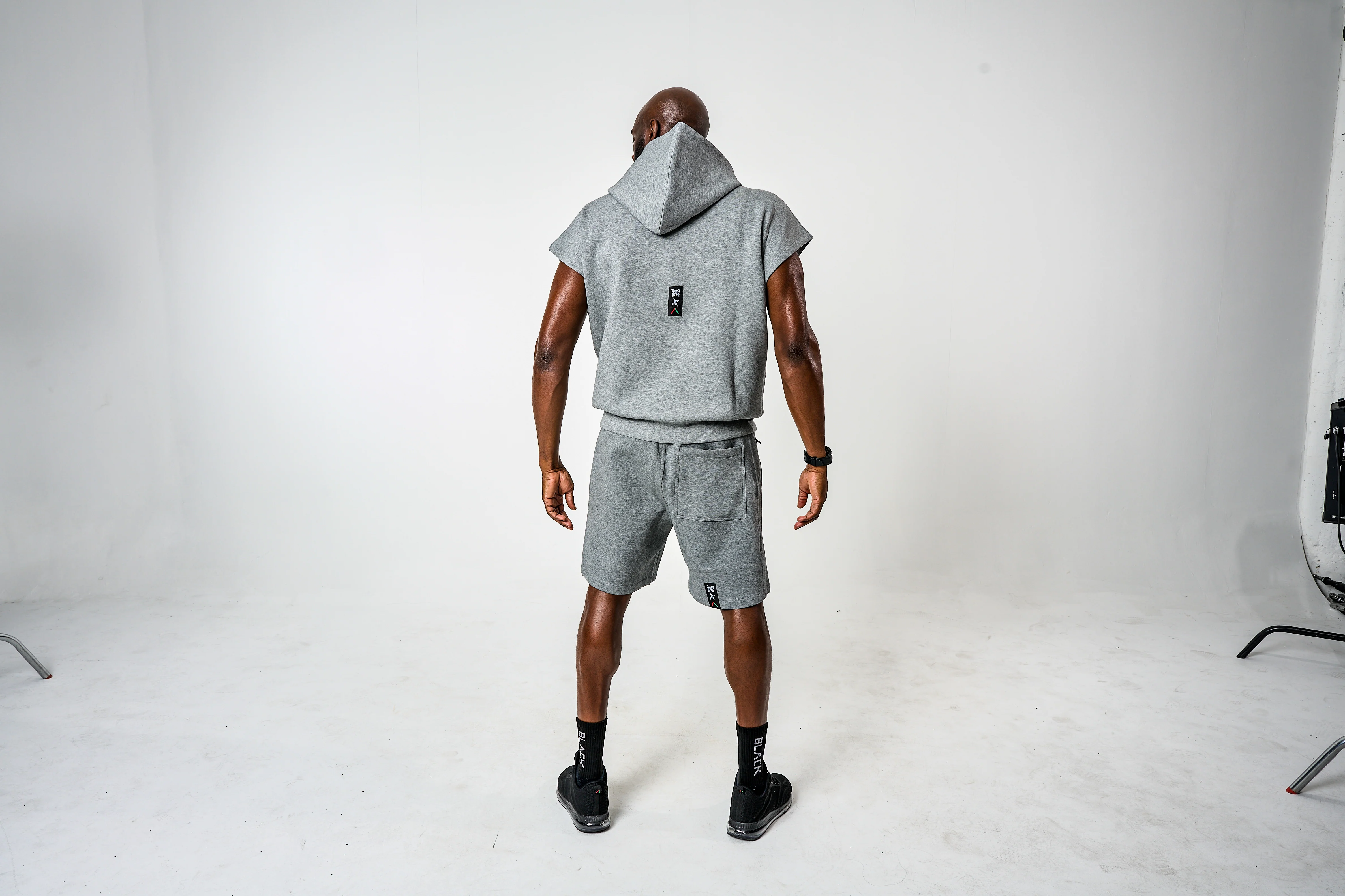 Men's Ali x Actively Black Cap Sleeve Hoodie - Image 10