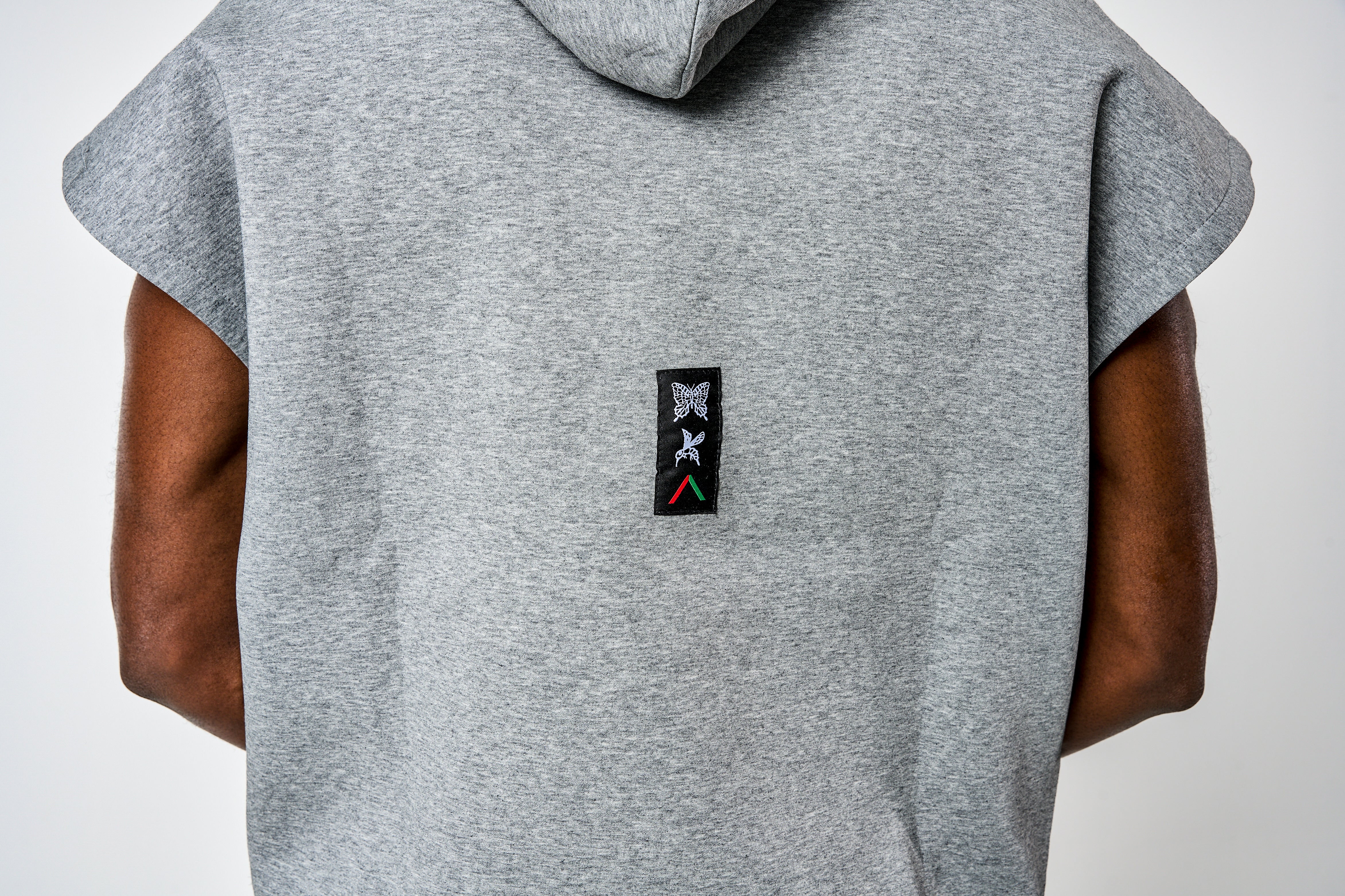 Men's Ali x Actively Black Cap Sleeve Hoodie - Image 4