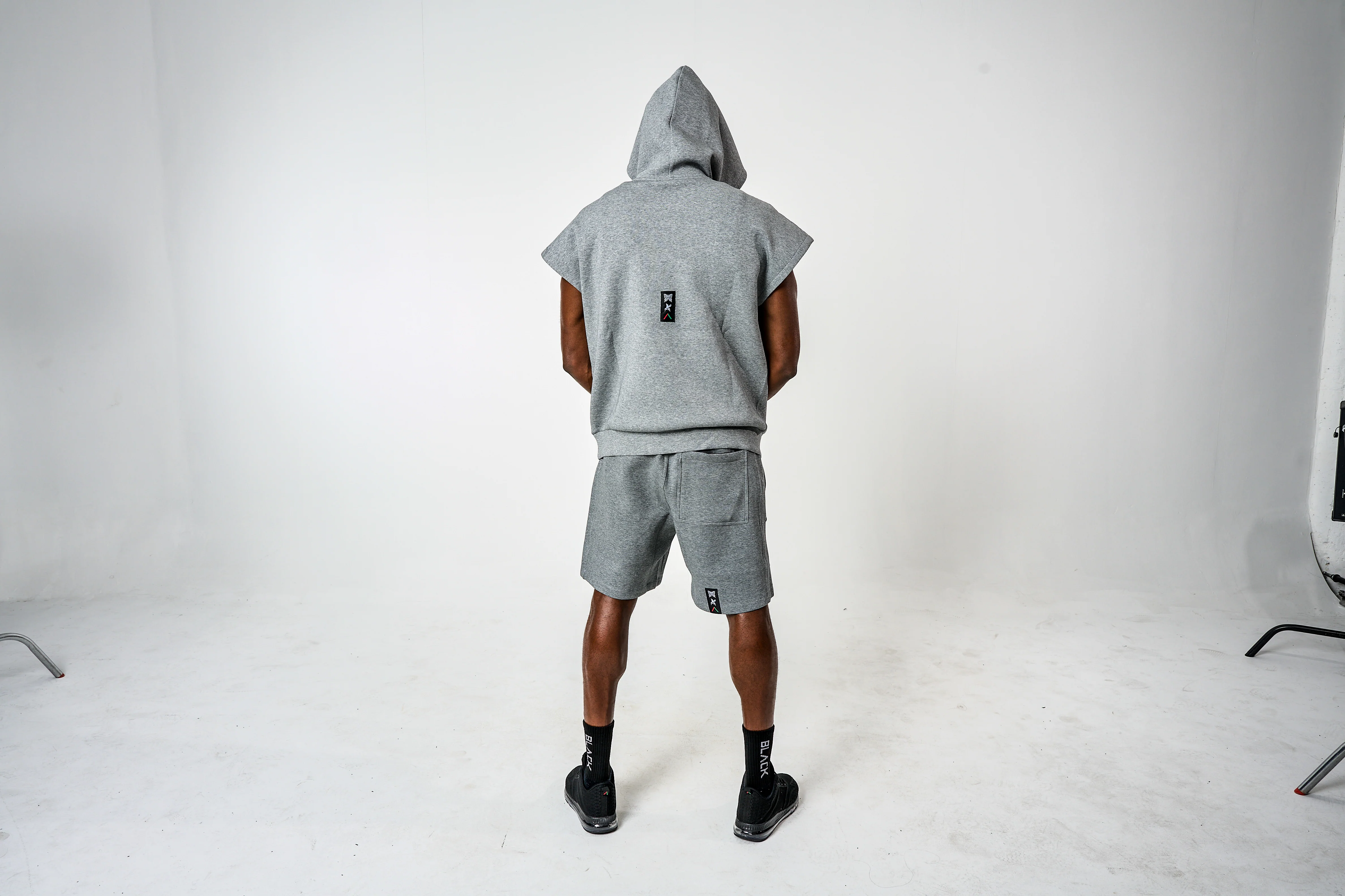 Men's Ali x Actively Black Cap Sleeve Hoodie - Image 7