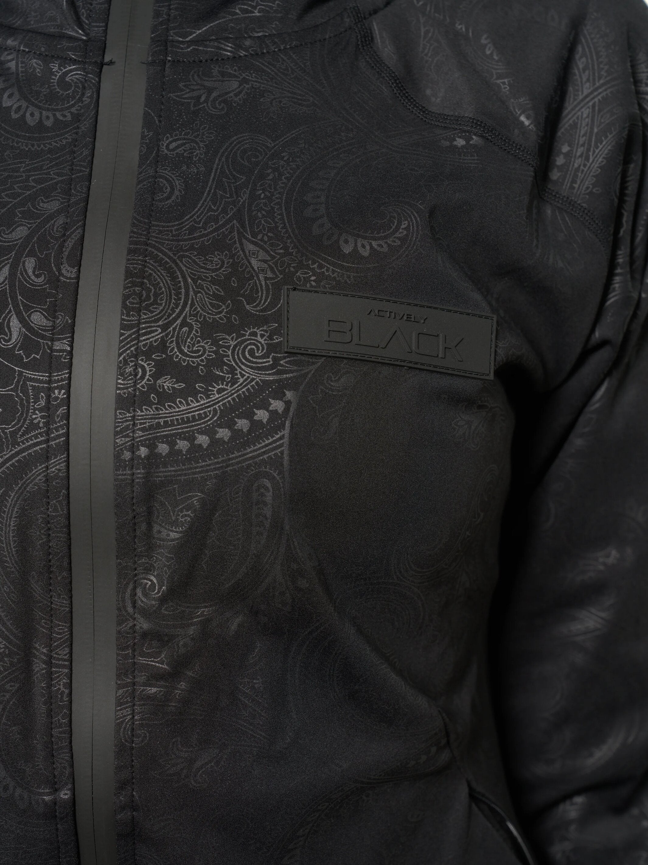 Women's Black Paisley Zipper Hoodie - Image 6