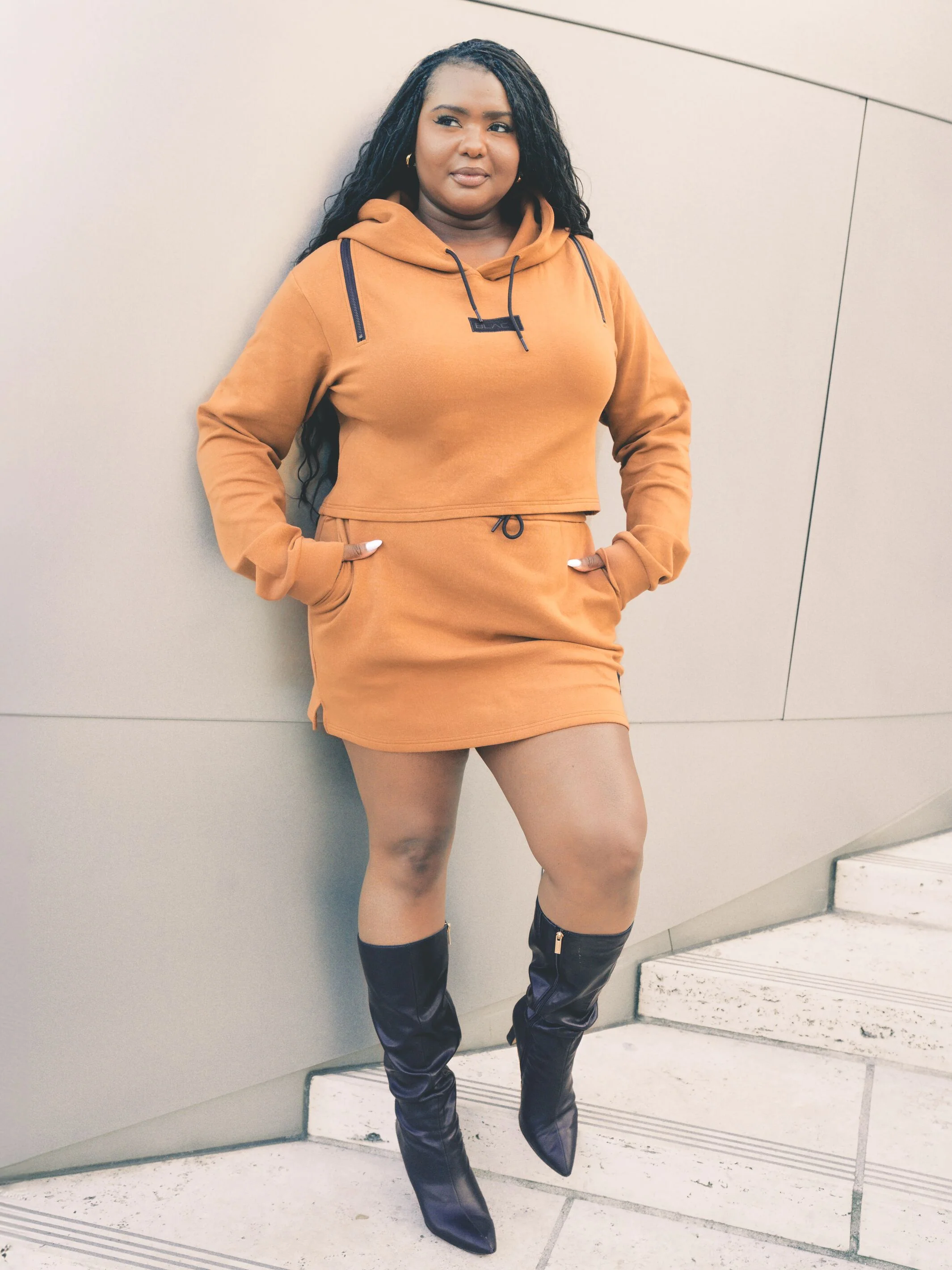 Women's Embossed Patch Crop Hoodie - Image 20