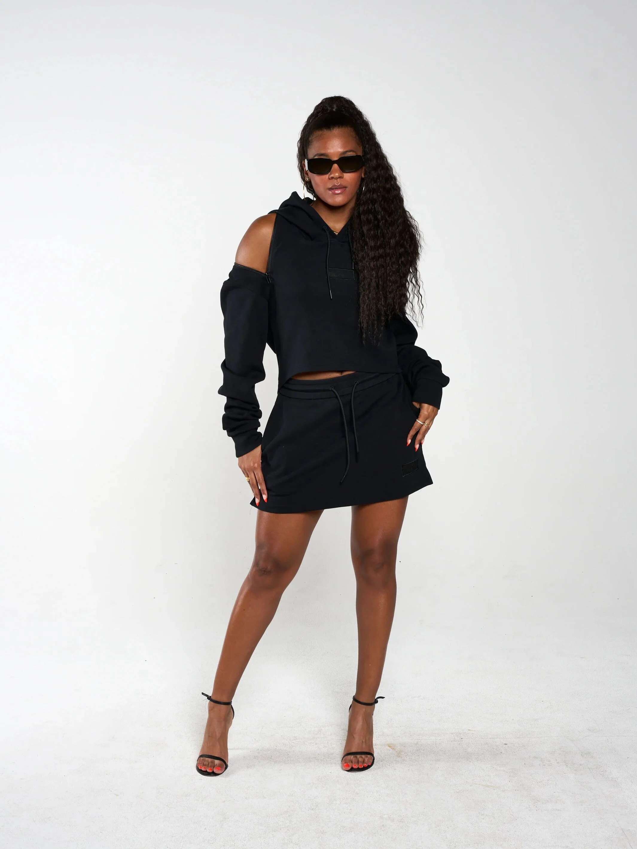 Women's Embossed Patch Crop Hoodie - Image 33