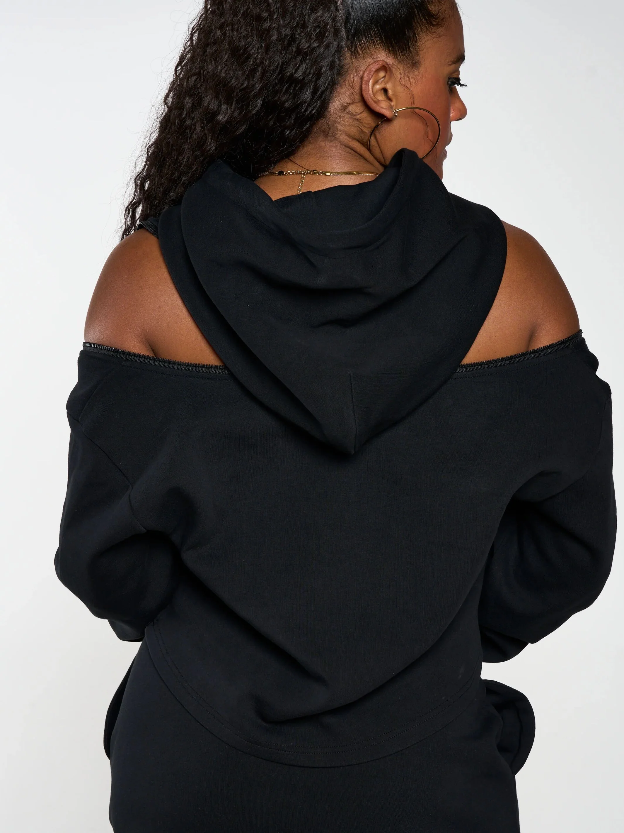 Women's Embossed Patch Crop Hoodie - Image 38
