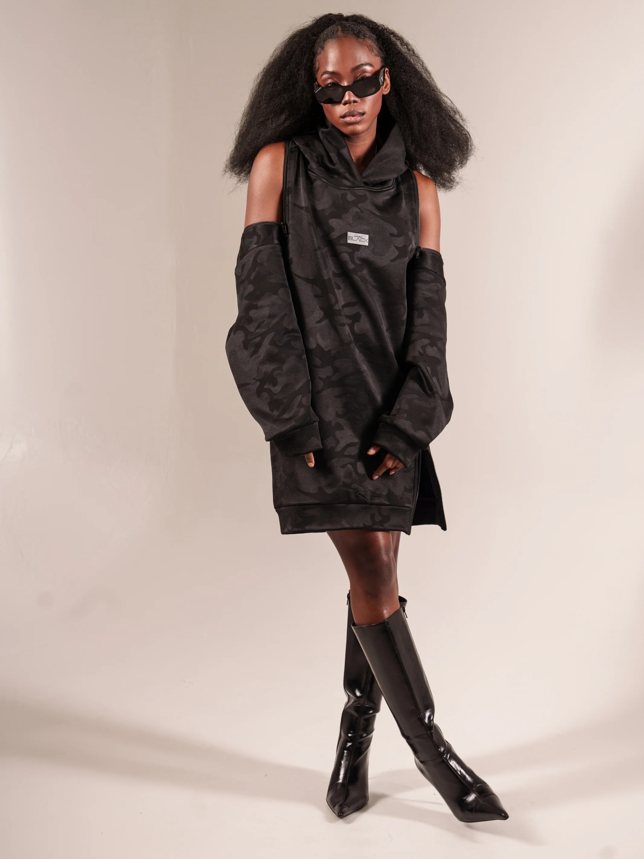 Women's Black Camo Luxe Dress - Image 3