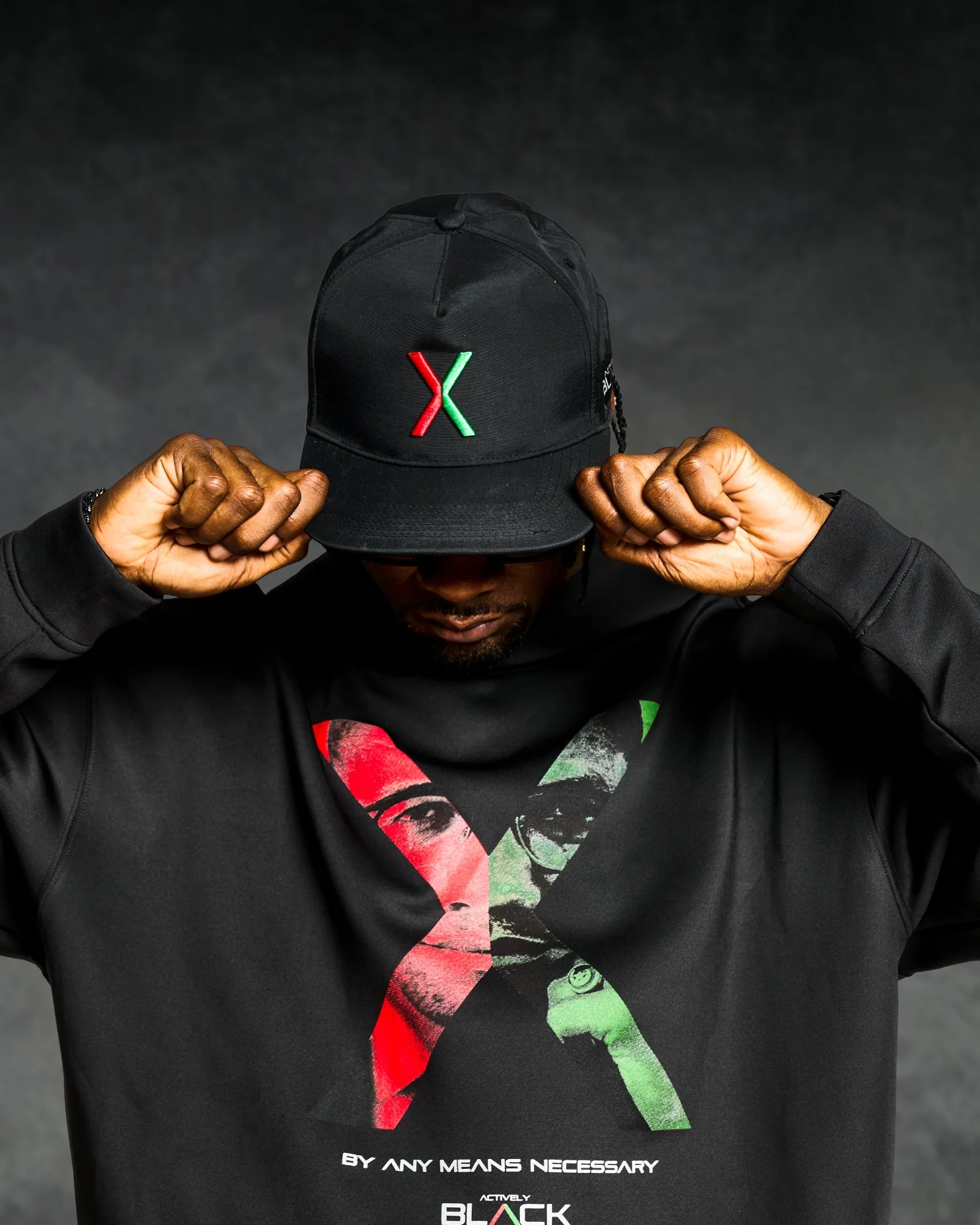 X | Actively Black Snapback Hat - Image 2